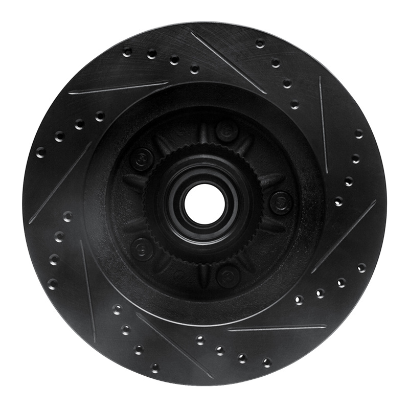Ford F-150 Brake Rotor (1) - Front Left - R1 Concepts - Drilled & Slotted - Black - `00-`04